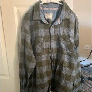 Flag and Anthem Flannel. Blue and green. XL